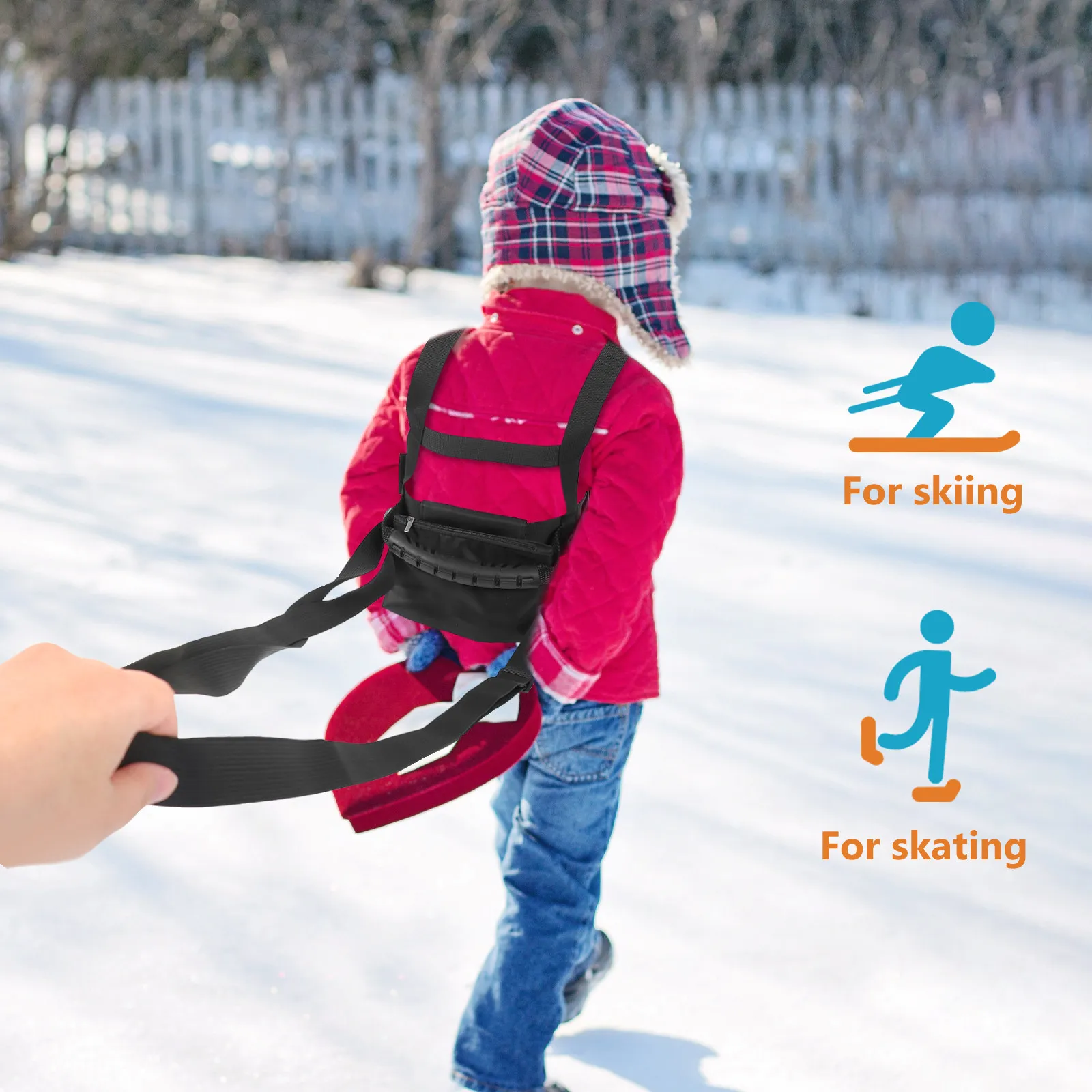 

1Set Ski Strap Adjustable Nylon Skiing Harness Traction Belt Safety Skiing Teaching Strap Skating Balance Support