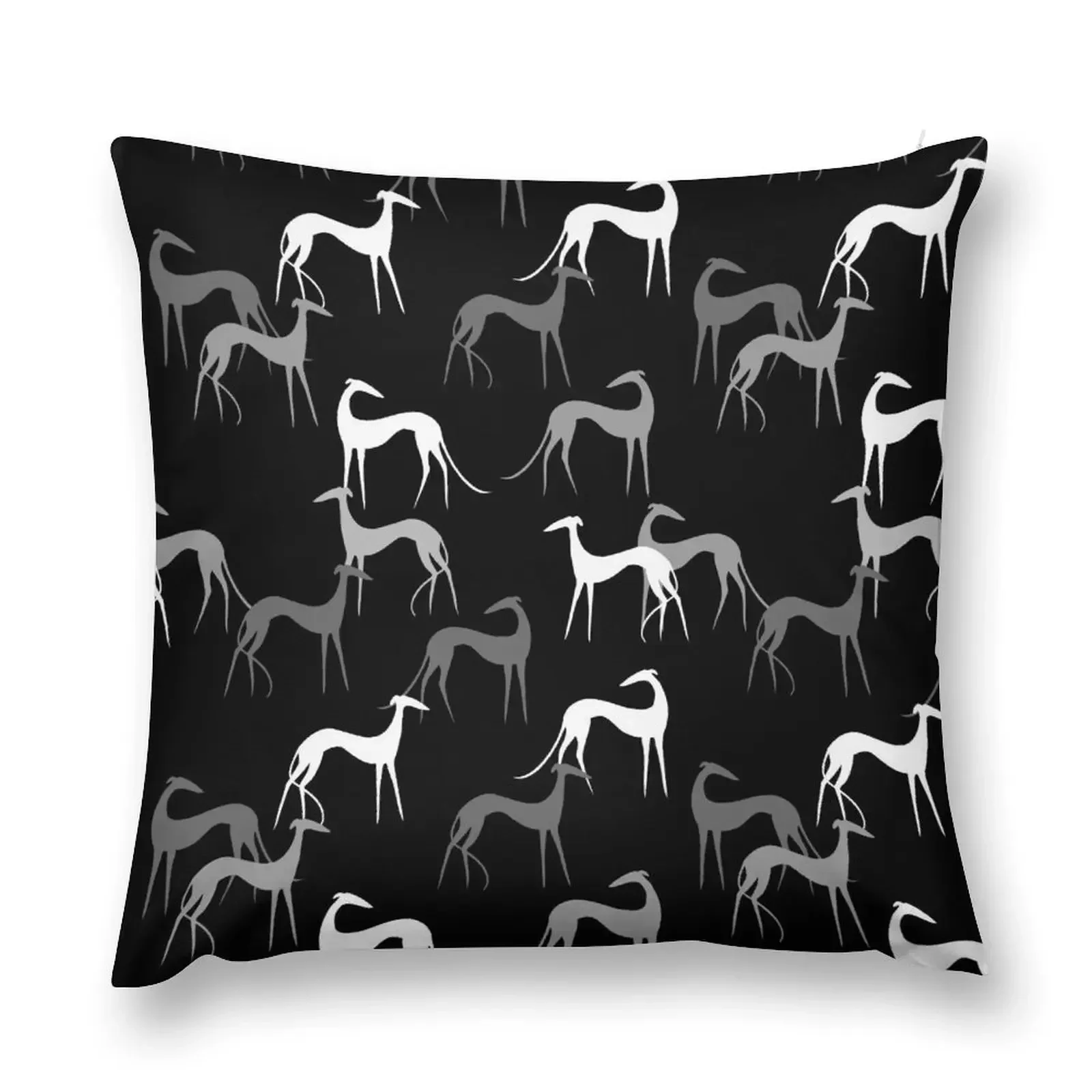 Sighthounds in black Throw Pillow luxury decor luxury home accessories pillow