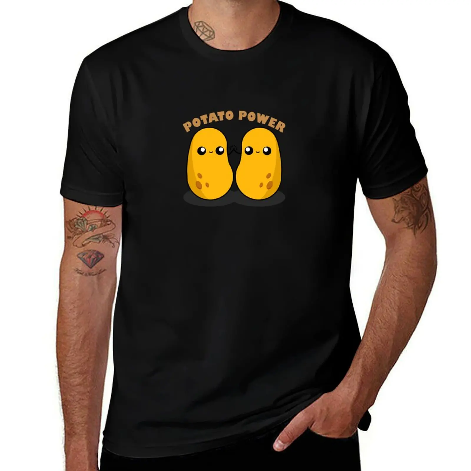 Patata linda de dibujos animados | | Potencia de patatas | | Camiseta Kawai, tops de verano, camiseta de fútbol, cosas de anime para un niño, ropa de diseñador para hombre