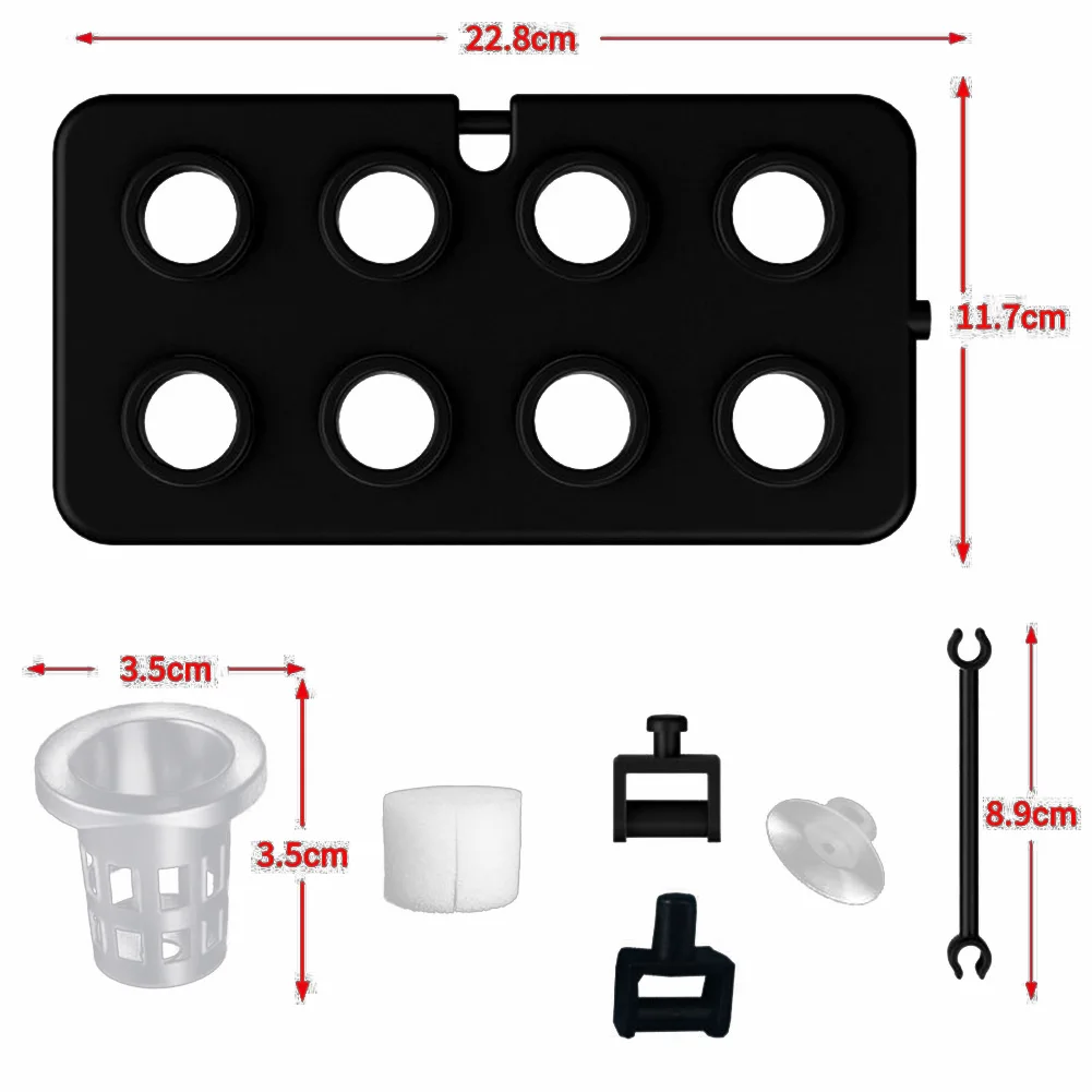 Aquatic Floating Planting Board Planting Basket 22.8*11.7cm Wall-mounted Suction Cup Aquarium Landscaping Supply
