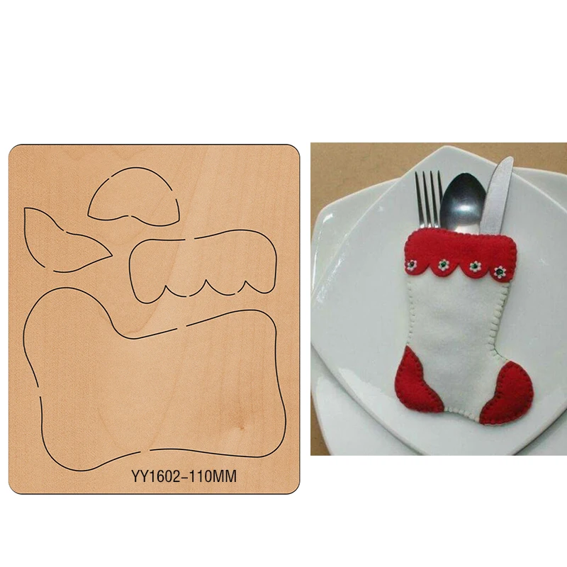 

The Christmas tableware storage bag wooden mold knife model YY1602 is suitable for all cutting machines on the market