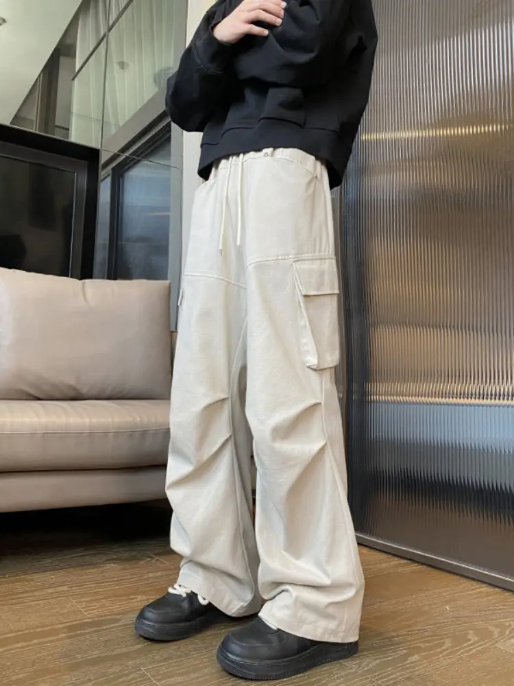 

Мужские свободные брюки-карго с широкими штанинами, осенняя новинка 2024, с отворотами, для альпинизма, в стиле милитари, для молодежи, энергичный дизайн