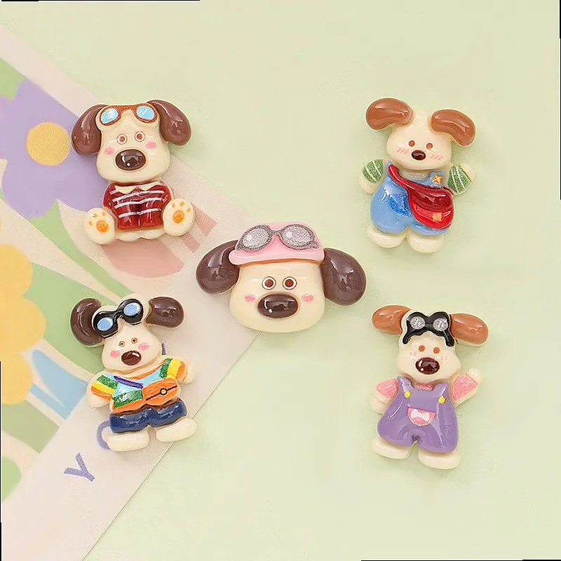 100pcs Wholesale Mini Cartoon Animal Dog Resin Flatback Cabochons for Scrapbooking DIY Jewelry Earring Decor