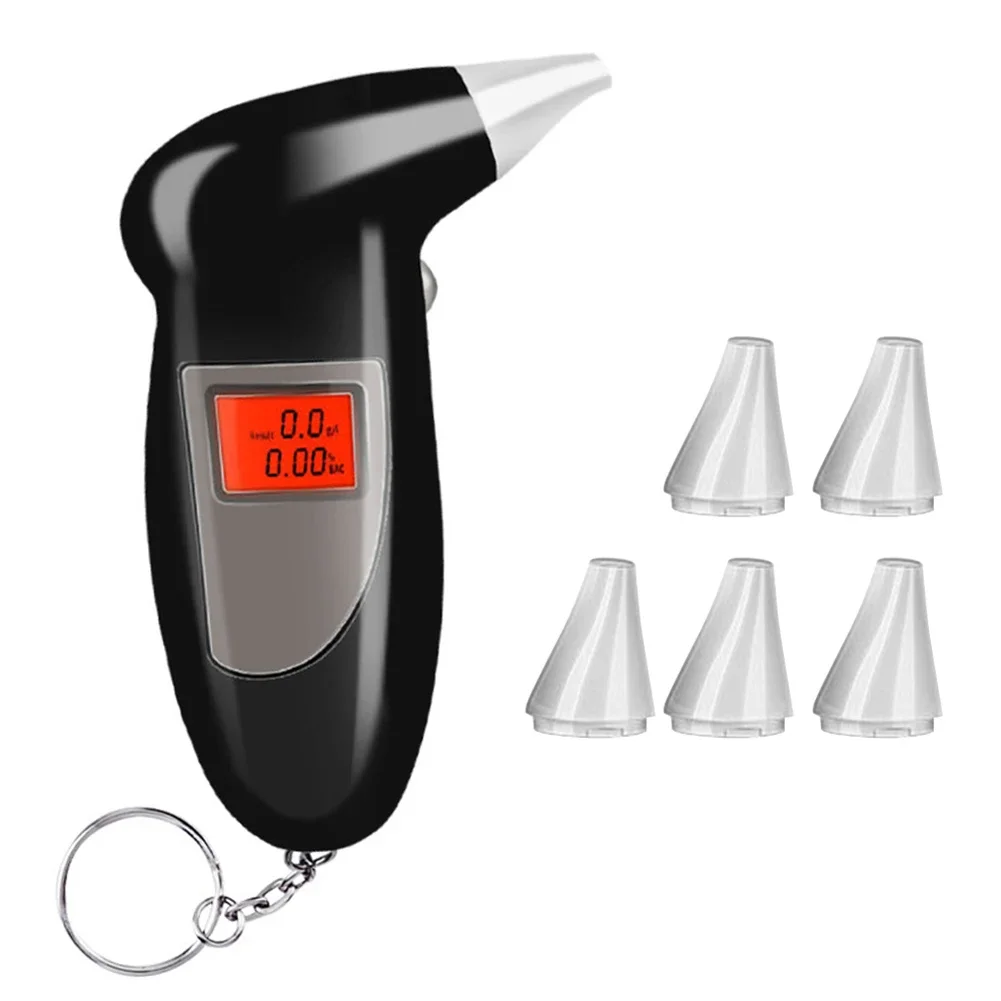 Digital Breath Alcohol Tester with Audible Alert Safe Driving with KeyChain Quick Response Alcohol Detector Alcohol Breathalyzer