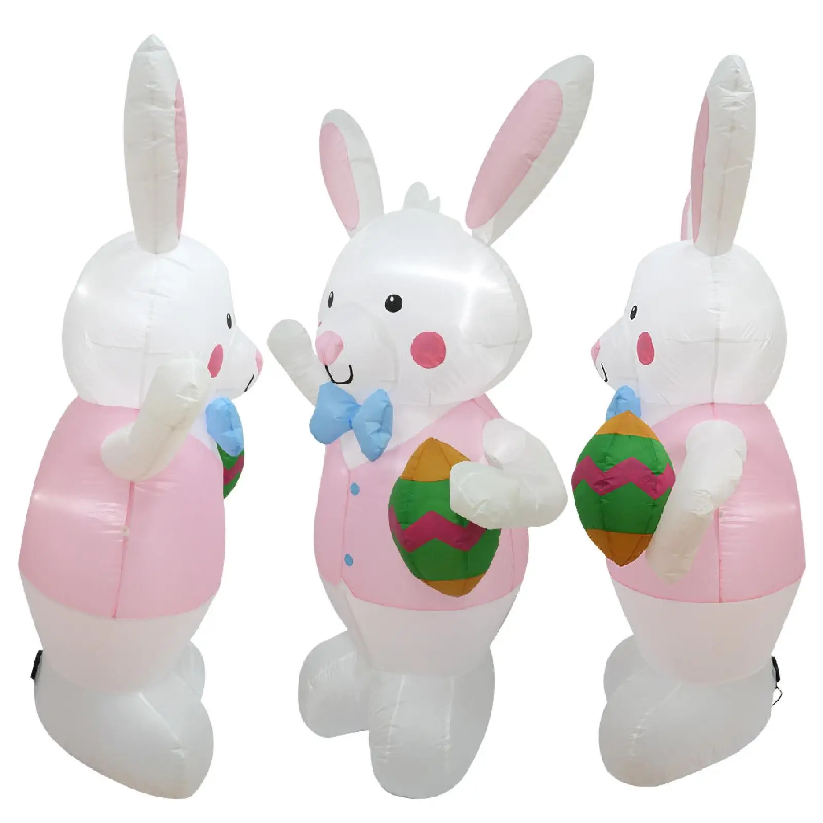 

Надувной пасхальный кролик для улицы с подсветкой, стоящий кролик с яйцом, забавное украшение для двора, газона, праздников и Рождества