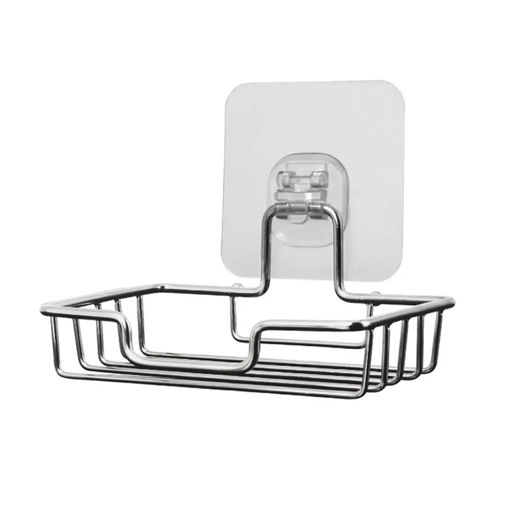 

Sticky Box Round Hollow Design No Tools Needed Easy Install Remove For Bathroom Kitchen Use Adhesive Soap Holder Sponge