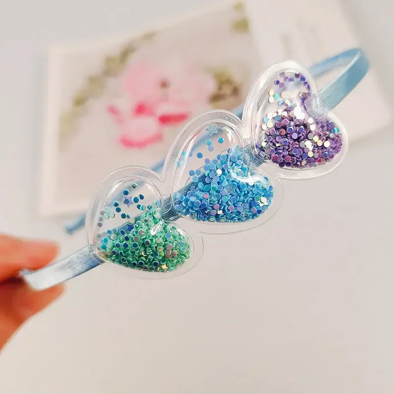 Baby Headband Kids Cute Colors Transparent PVC Quicksand Heart Soft Lovely Sweet Headbands Candy Color Kids Hair Accessories