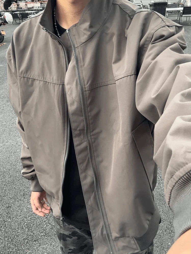 سترة رجالية بيضاء بيضاوية قصيرة من كلينفيت لفصل الخريف، ذات إحساس راقٍ وأسلوب أمريكي أنيق، بياقة عالية وأكمام طويلة وسحاب، تص... #4