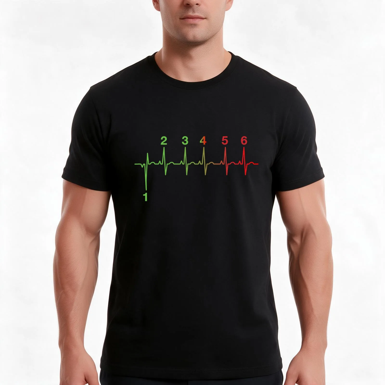 Motorcycle Heartbeat Gear Shift RPM EKG T-Shirt, Summer Casual Cotton Tee, Oversized Streetwear Tops, Vintage Graphic Print