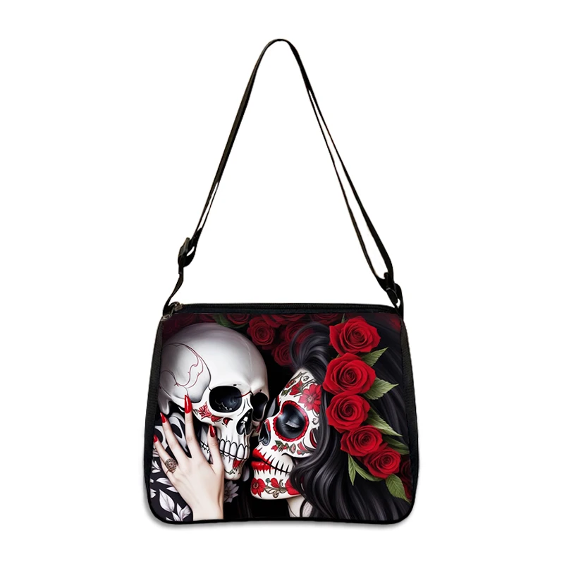 Day of Death Print Crossbody Bag Mexico Skull Ladies Messenger Shoulder Bags for Travel Women Fashion Handbag Phone Purse Holder