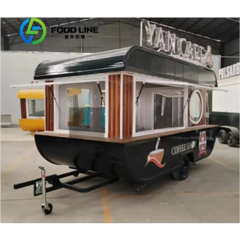 New Modern Mobile Fast Food Vending Truck Customized for Street Catering Pink Red Black Yellow Green