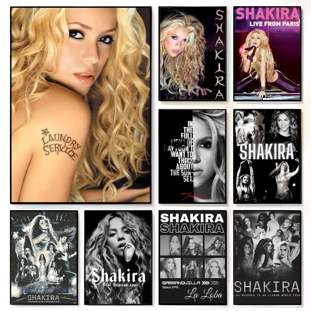 Latin Energetic Singer S-Shakira Poster American Film Mural Home Childrens Room Wall Decor Print