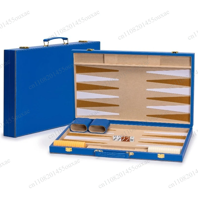 Travel Multi Game Board Chess Backgammon Kit 25196cm Acrylic Checkers With Leather Carry Case For Adult Outdoor Trip