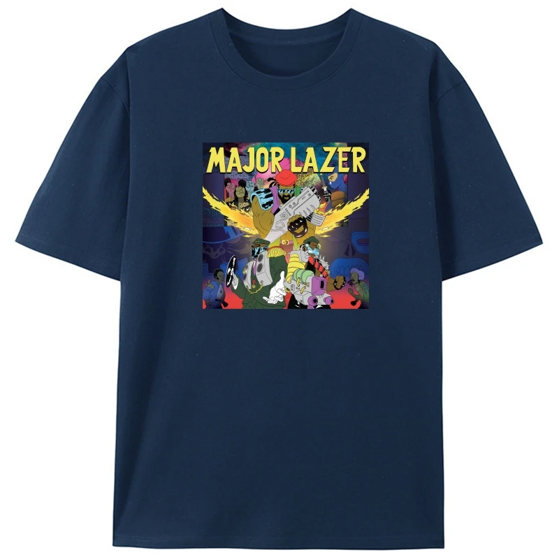 

Men Fashion Cotton T Shirts Major Lazer Casual Short Sleeve Tops Black