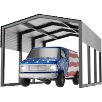10x15 FT Heavy-Duty Car Garage Kit with Additional Crossbeams, Steel Roof, and Enhanced Carport Design