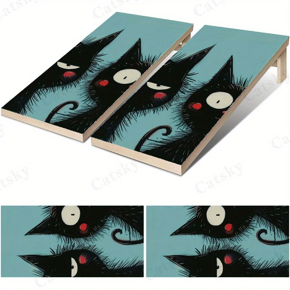 Cute Black Cats Duo   Sandbag Board Sticker.This sandbag board sticker is made from high-quality materials, offering excellent d