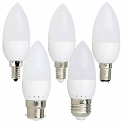 E27 E12 E14 B15 B22 Żarówka świecowa 3W 220V Ampułka Bombillas 2835 SMD Żyrandol Ciepła/Nutralna/Cłodna Biała Lampa LED Płomień Do Domu