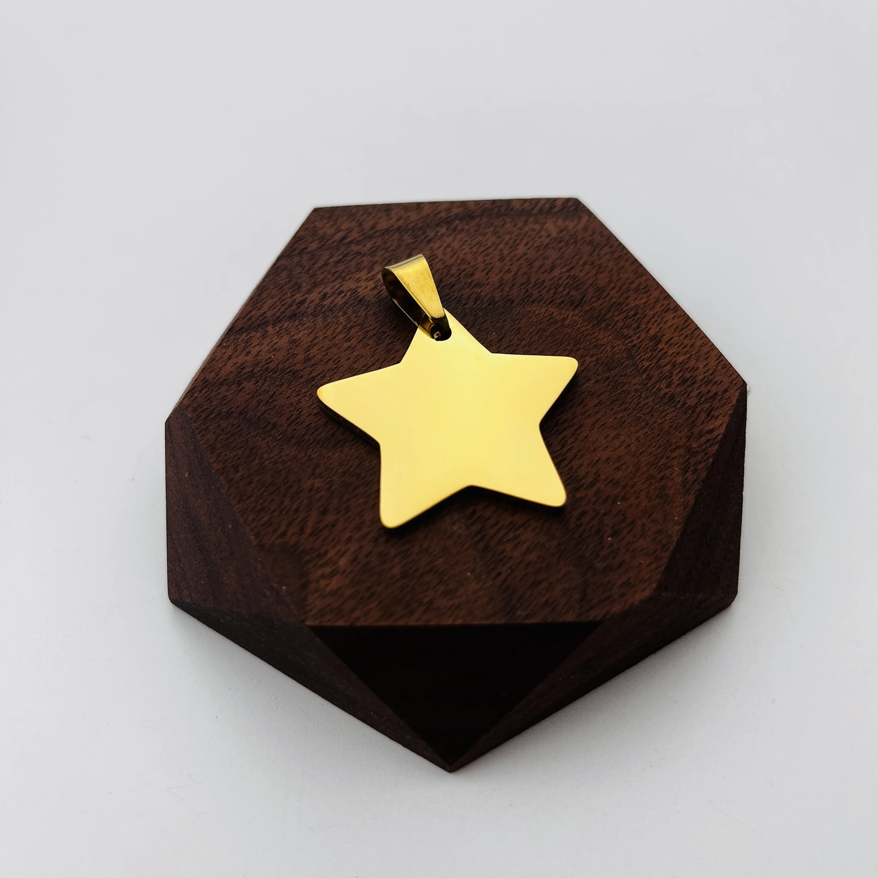 10pcs 25-35mm Mirror Stainless Steel Star Tag Charms Blank Dog ID Tags Personalized Pendant Necklace Jewelry Findings Wholesale
