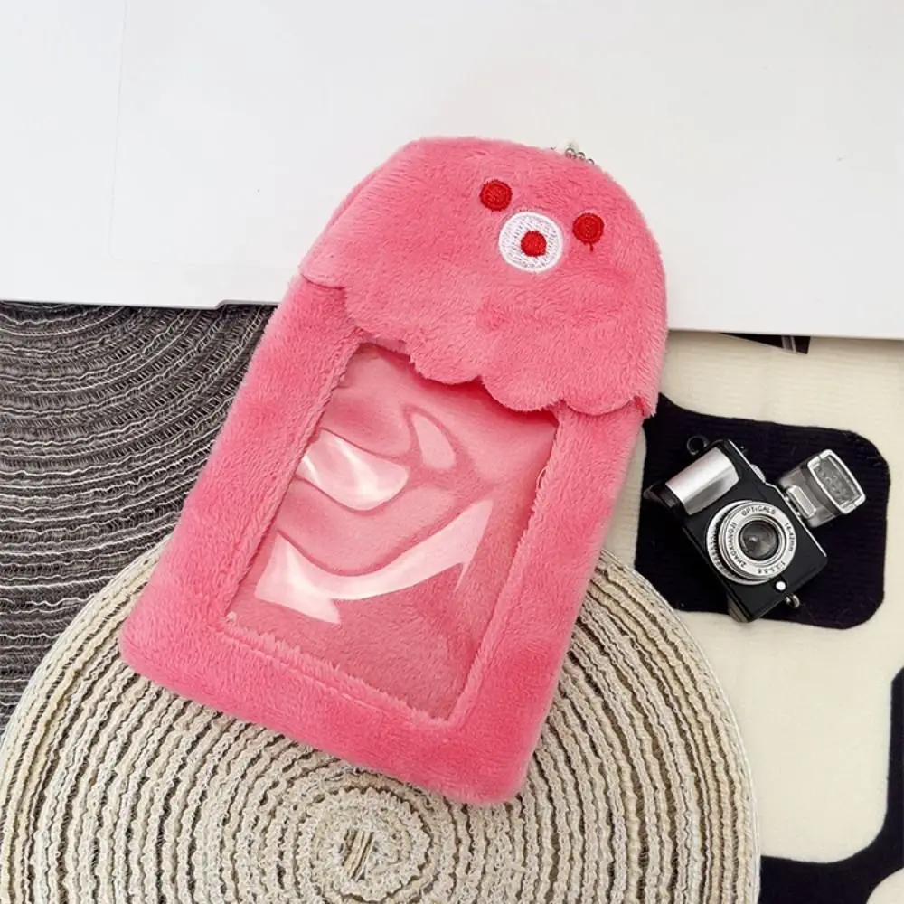 Portable INS Cartoon Plush Card Holder Cute Sweet Photo Protector Case Soft Fashion ID Credit Case School