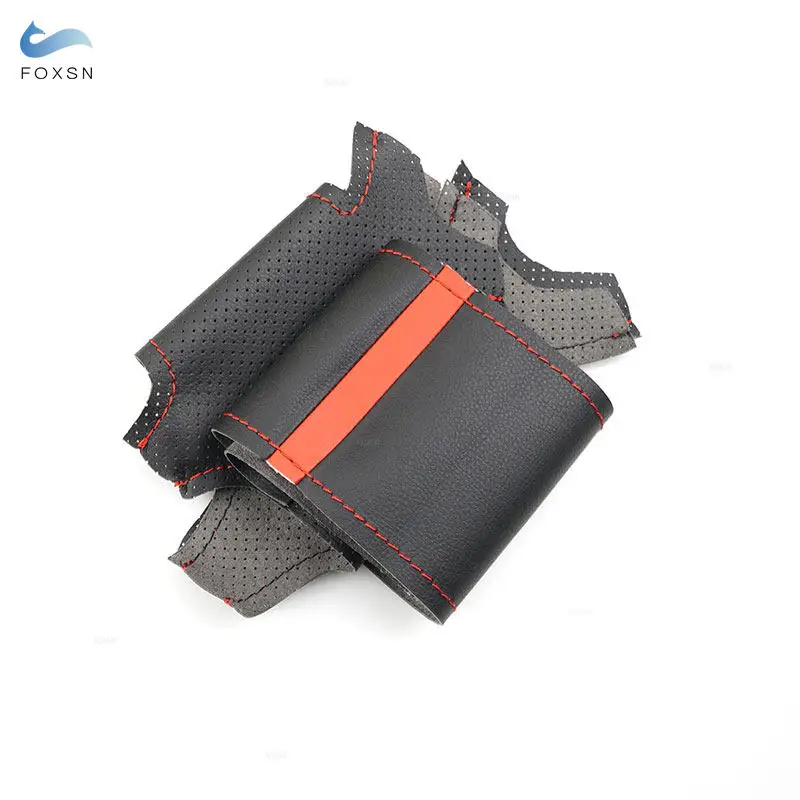 Car Steering Wheel Cover Perforated Leather Trim For Ford Focus Fiesta (ST | ST-Line) 2017-2020 Kuga Puma (ST-Line) 2019 2020