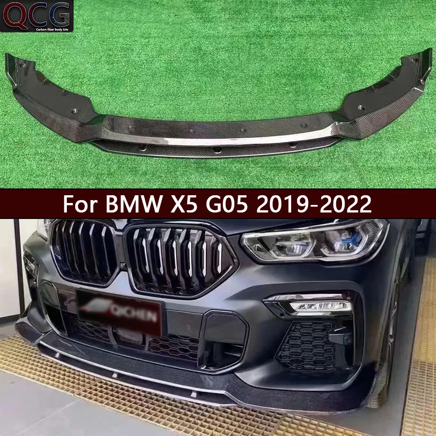 

For BMW X5 G05 2019-2022 Carbon Fiber Front lip Car Front Bumper Diverter Spoiler Diffuser chin Car Accessories Body Kits