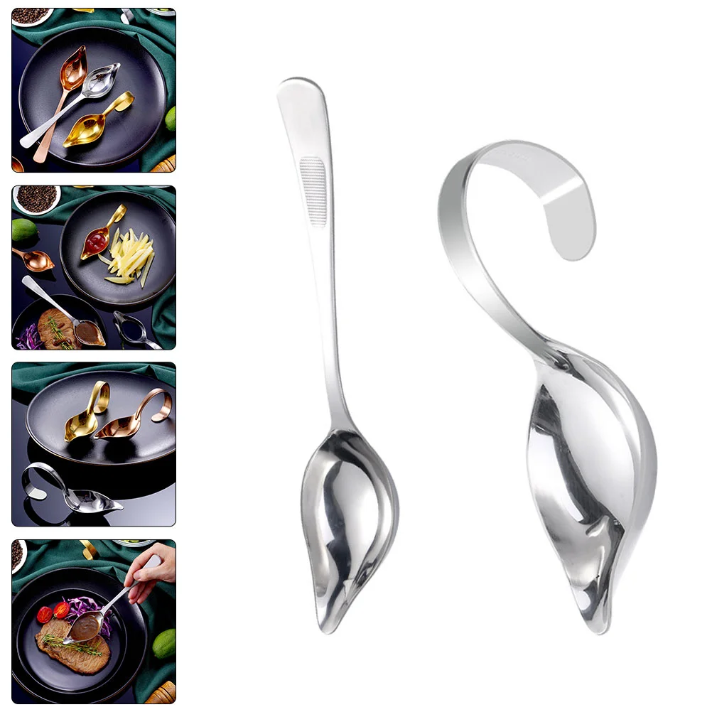 

Sauce Spoon Precision Drawing Spoons Hotel Steak Kitchen Gadget Decorative Simple Jam Dressing Stainless Steel