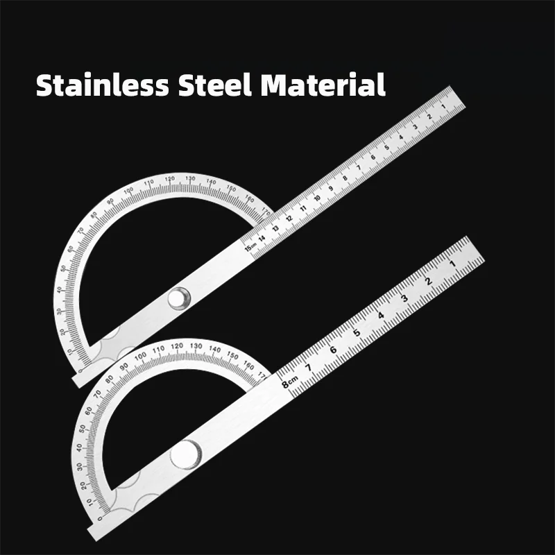 180 Degree Protractor High Precision Metal Angle Finder Goniometer Stainless Steel Rotary Measuring Ruler Woodworking Ruler