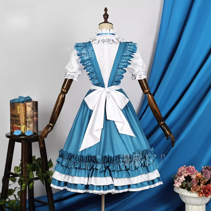 لعبة الهوية الخامس مراسل أليس تأثيري حلي أنيمي الملابس الأزرق فستان لطيف عيد الميلاد هالوين الحب لايف كوميك كون مجموعات كاملة #3
