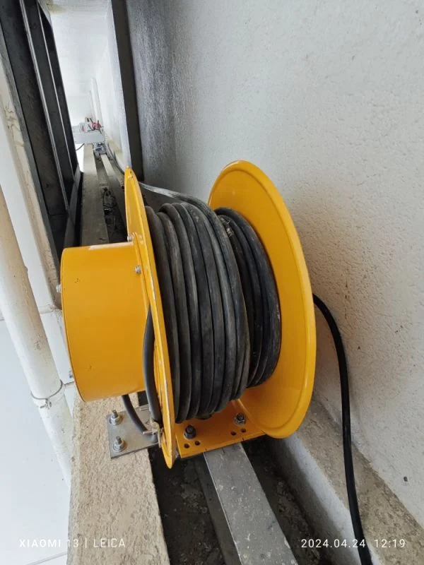 Automatic Spring Cable Reel Drum Brush Gear Slip Ring Steel Construction Copper Conductor Rubber Insulation Stable Performance