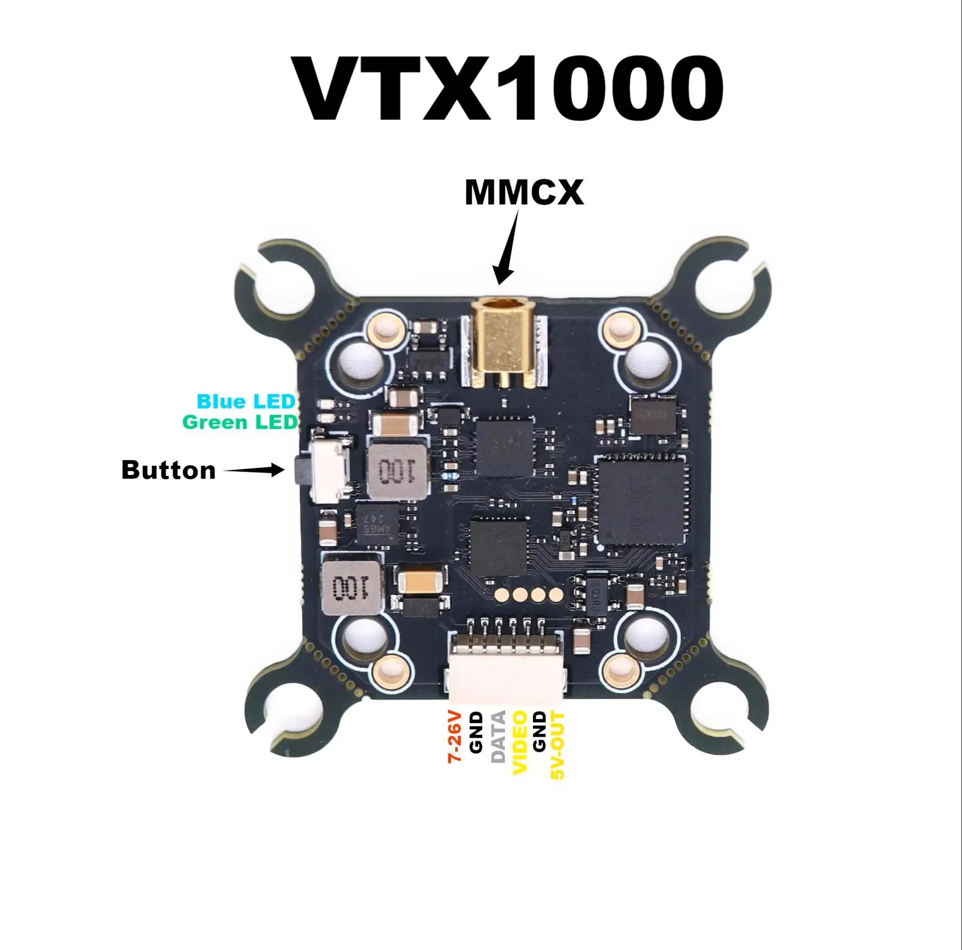 

B-CUBE 5.8G VTX 800 1000 1600 2500mW 48CH Input Voltage Video Transmitter Power 25 1000mW For Long Range RC Airplane FPV Drone