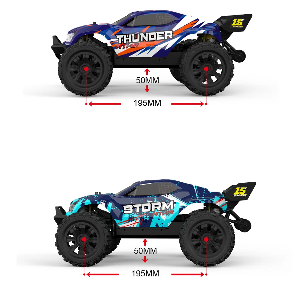 JIUSI 1:14 Высокоскоростной радиоуправляемый внедорожник 4WD 80 км/ч Бесщеточный двигатель 3S с дистанционным управлением Дрифт Гоночные автомобили Игрушки для детского подарка