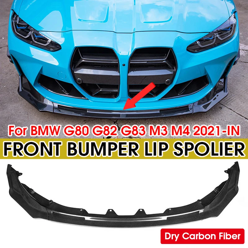 

Dry Carbon Fiber Car Front Bumper Spoiler Lip Splitter Body Kit Bumper Lip Chin Diffuser Guard For BMW G80 G82 G83 M3 M4 2021-IN