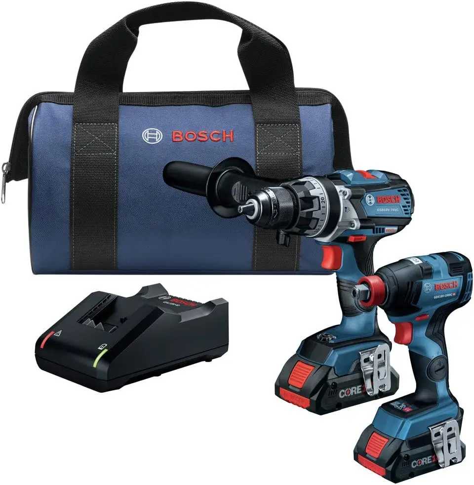 

BOSCH GXL18V-224B25 18V 2-Tool Combo Kit with Connected 1/4 In. and 1/2 In. Two-In-One Bit/Socket Impact Driver and Brute Tough