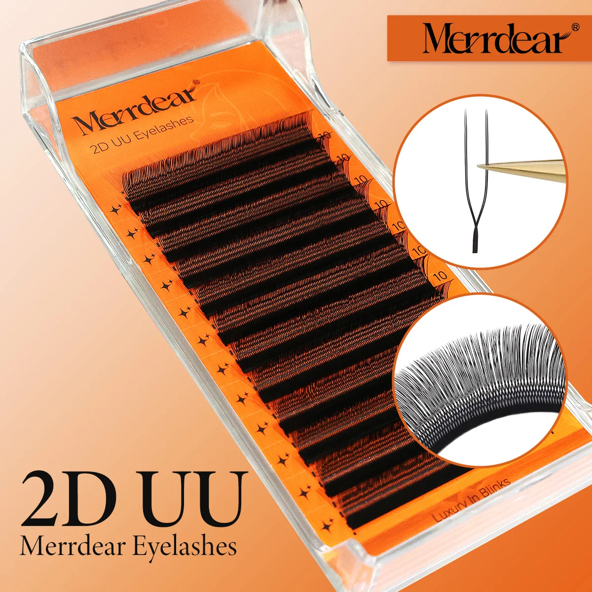 Merrdear YY U Shaped Eyelash Extension New Style U-shaped Lashes C D Curl Mink Premade Volume Fans False Eyelashes De Pestanas