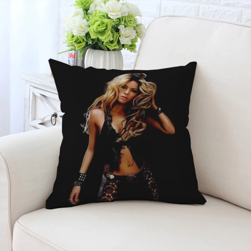 

40x40cm Pillowcase S-Shakira Fan Gift Double-Sided Printed Sofa Cushion Cover Office Chair Waist Support Bedside Backrest