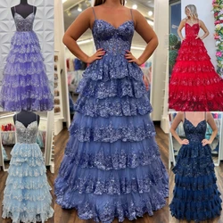 Sparkling Tulle Prom Dress 2k24 Ruffle Skirt Corset Spaghetti Pageant Formal Evening Event Party Runway Gala Lilac Navy Blue Red