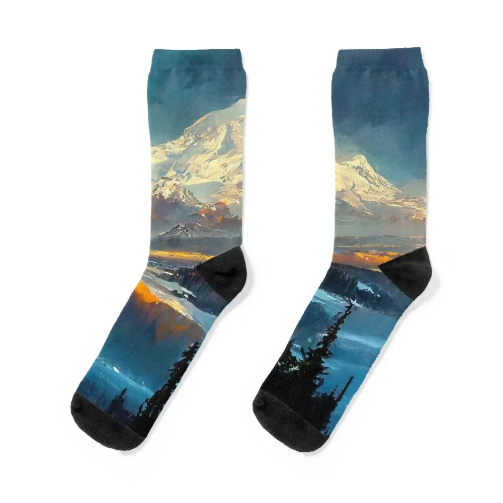 

Mt Rainier National Park Socks Heating sock sport Hiking boots Boy Socks Women's