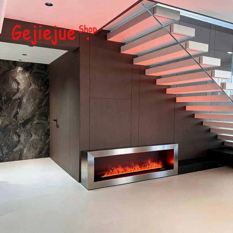Luxury Gold Decorative Mist Fireplace Light 3D Water Steam Electric Fireplace Atomizing Fireplace Gold Mist Firepit 3d Flame