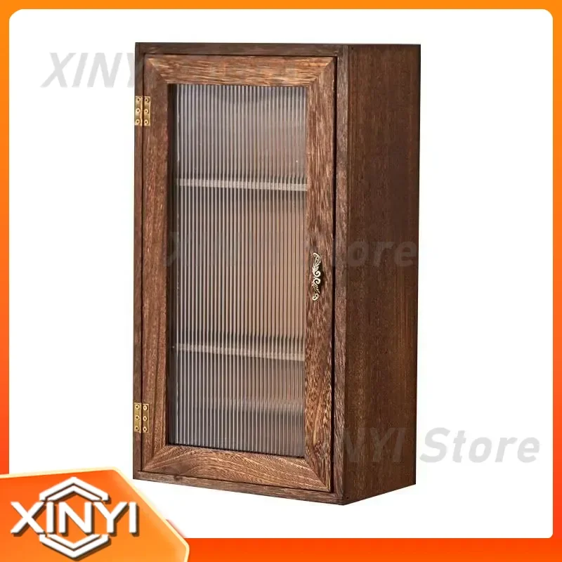 Wall Hanging Tissue Box for Tea Cabinet Storage Rack for Teapot Dustproof Cup Holder for Small Bogu Shelf Solid Wood Wall