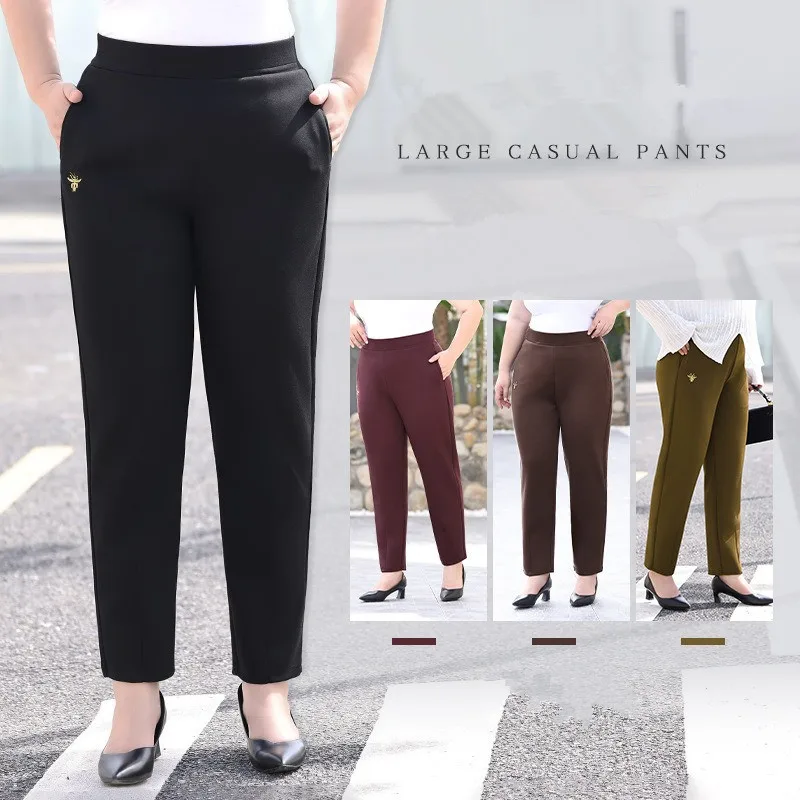 Dress Pants Women Autumn Large Plus Size 5XL 6XL 7XL Lady Suit Trousers High Waist Loose Office Formal Oversized Female Clothes