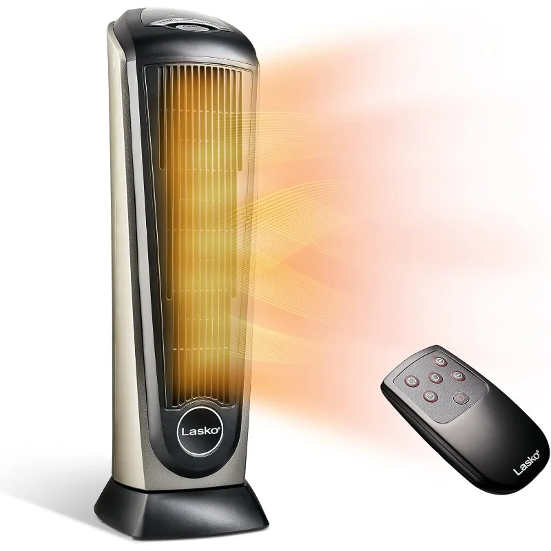 

Lasko Oscillating Ceramic Tower Space Heater for Home with Adjustable Thermostat, Timer and Remote Control, 22.5 Inches