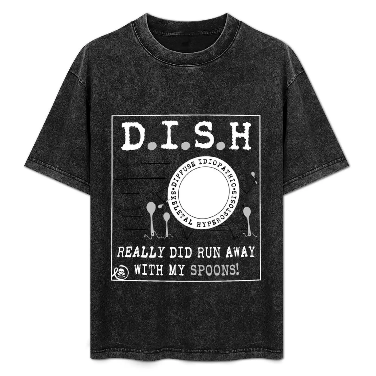 

Spoonie Species: DISH ran away with SPOONS (asphalt) T-Shirt rapper graphic tees street wear oversized t shirt mens fashion