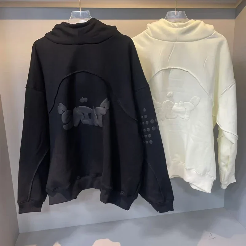 

24SS Trend Saint толстовка с капюшоном высокого качества с пенопластовым принтом оригинальная этикетка повседневные толстовки в стиле хип-хоп для мужчин и женщин Saint с капюшоном