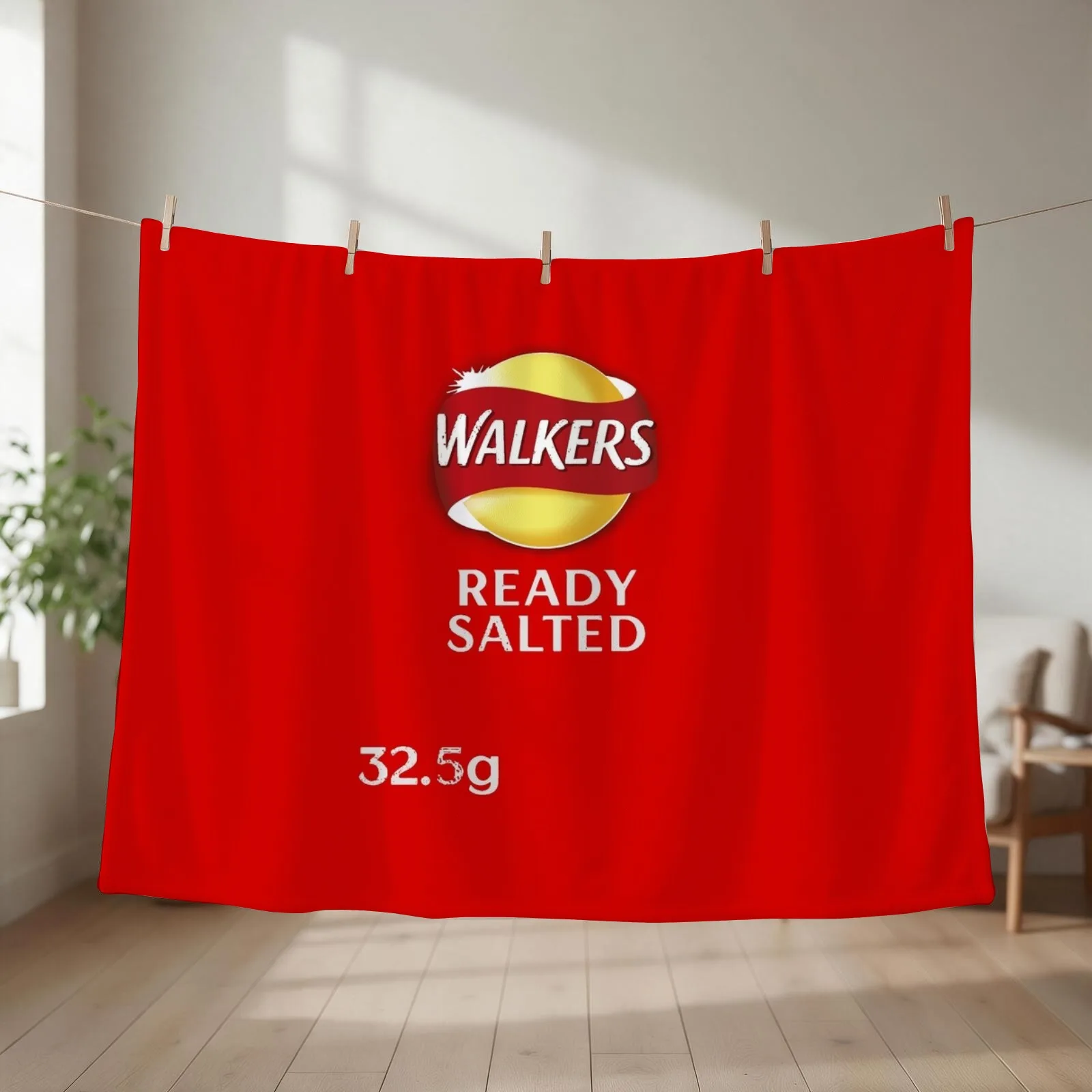 Walkers Ready Salted Crisps design Throw Blanket couch cozy soft plush fuzzy picnic outdoor blanket