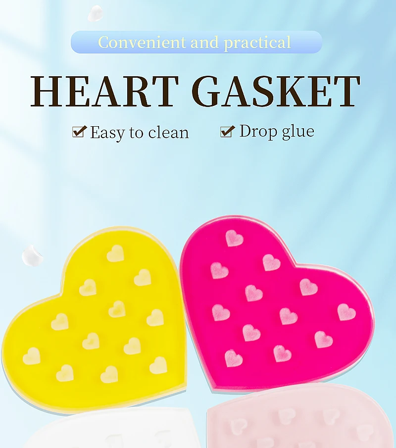 1 stücke Herz Glas Dichtung Falsche Wimpern Ständer Kleber Halter Pad Wimpern Verlängerung Kleber Palette Paste Kleber Pad Make-Up-Tool – Detail 1