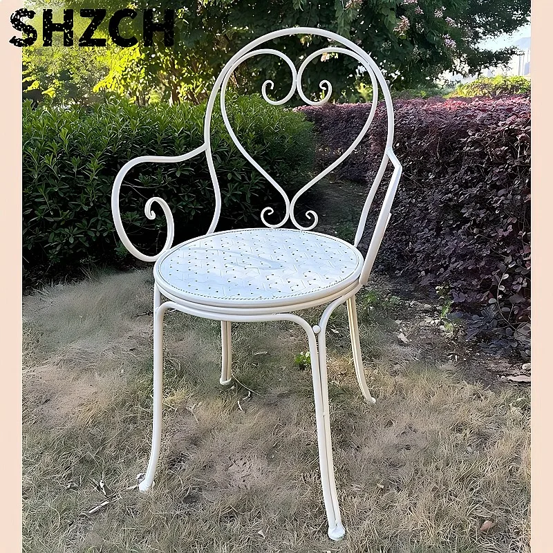 Nordic Wrought Iron Garden Table Chair Set Outdoor Courtyard Coffee Shop Leisure Disassembly