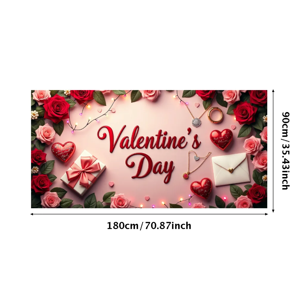 Roses   Photo booth   Romantic   Customizable   Printed   Background   Decorative   Banner   for Wedding