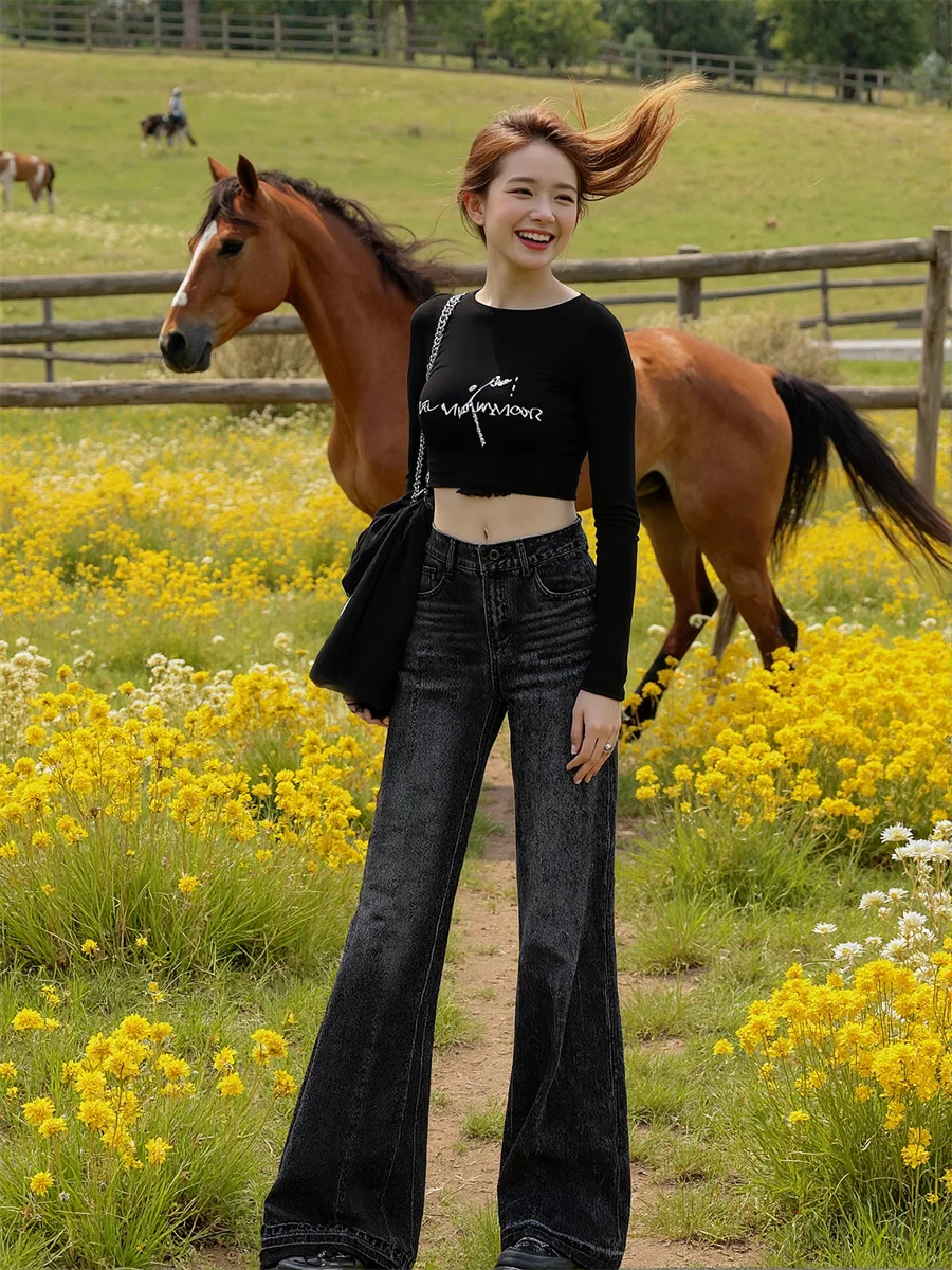 Calças de brim desgastadas queimadas mulher 2025 calças jeans roupas femininas verão respirável sem pés kawaii beachwear festival básico jovem