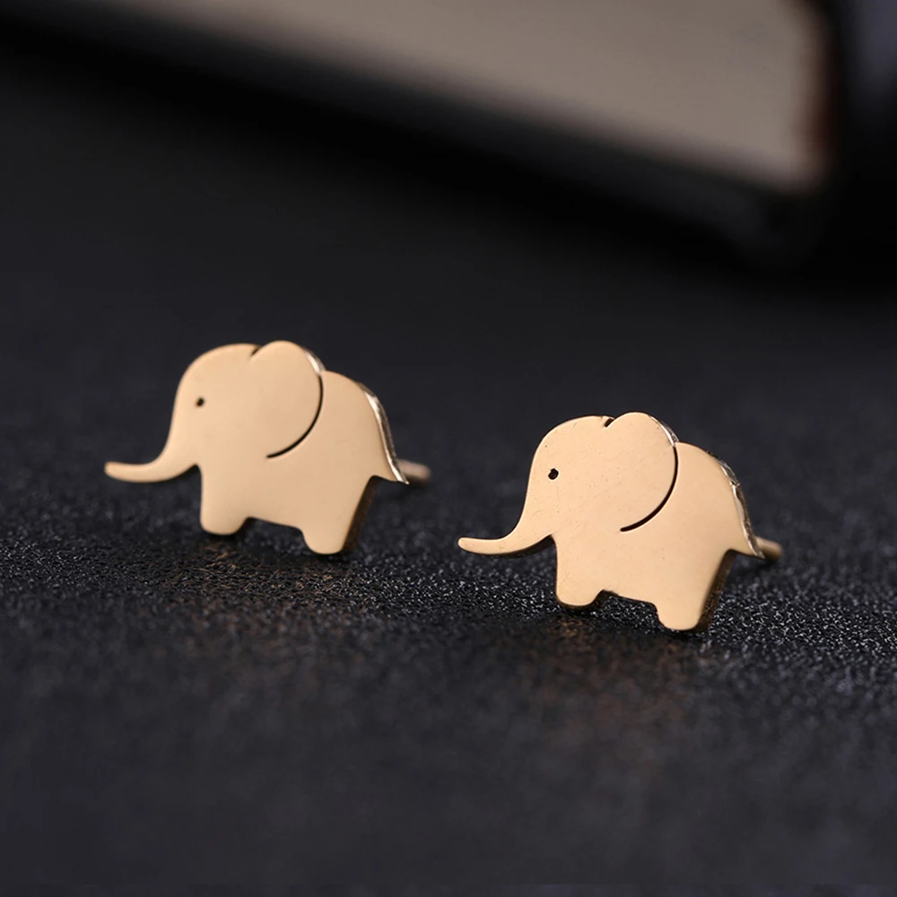 

My Shape Elephant Earrings for Women Fashion Creative Animal Cute Animal Ear Studs Stainless Steel Jewelry Valentine's Day Gifts