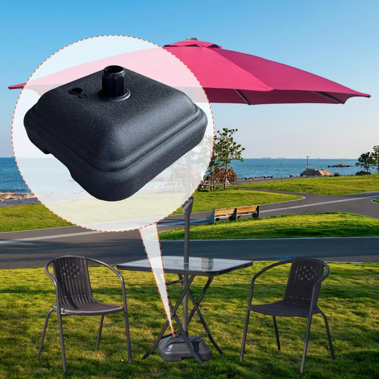 Patio Umbrella Base Water Filled Parasol Base Versatile Outdoor Umbrella Stand for Patio